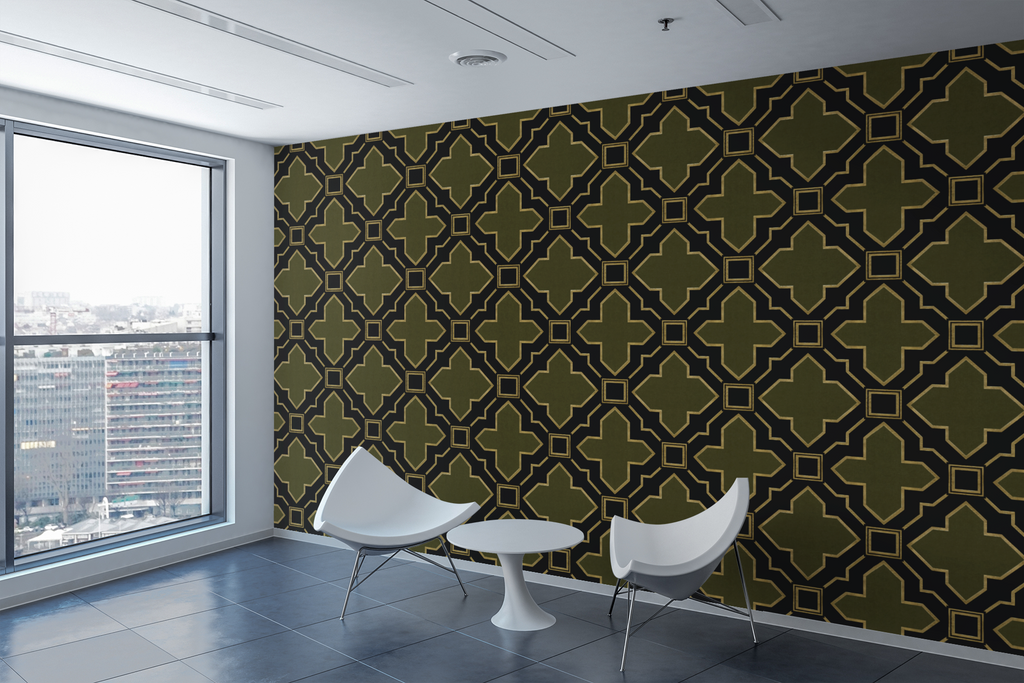 Black Olive Grid Wallpaper