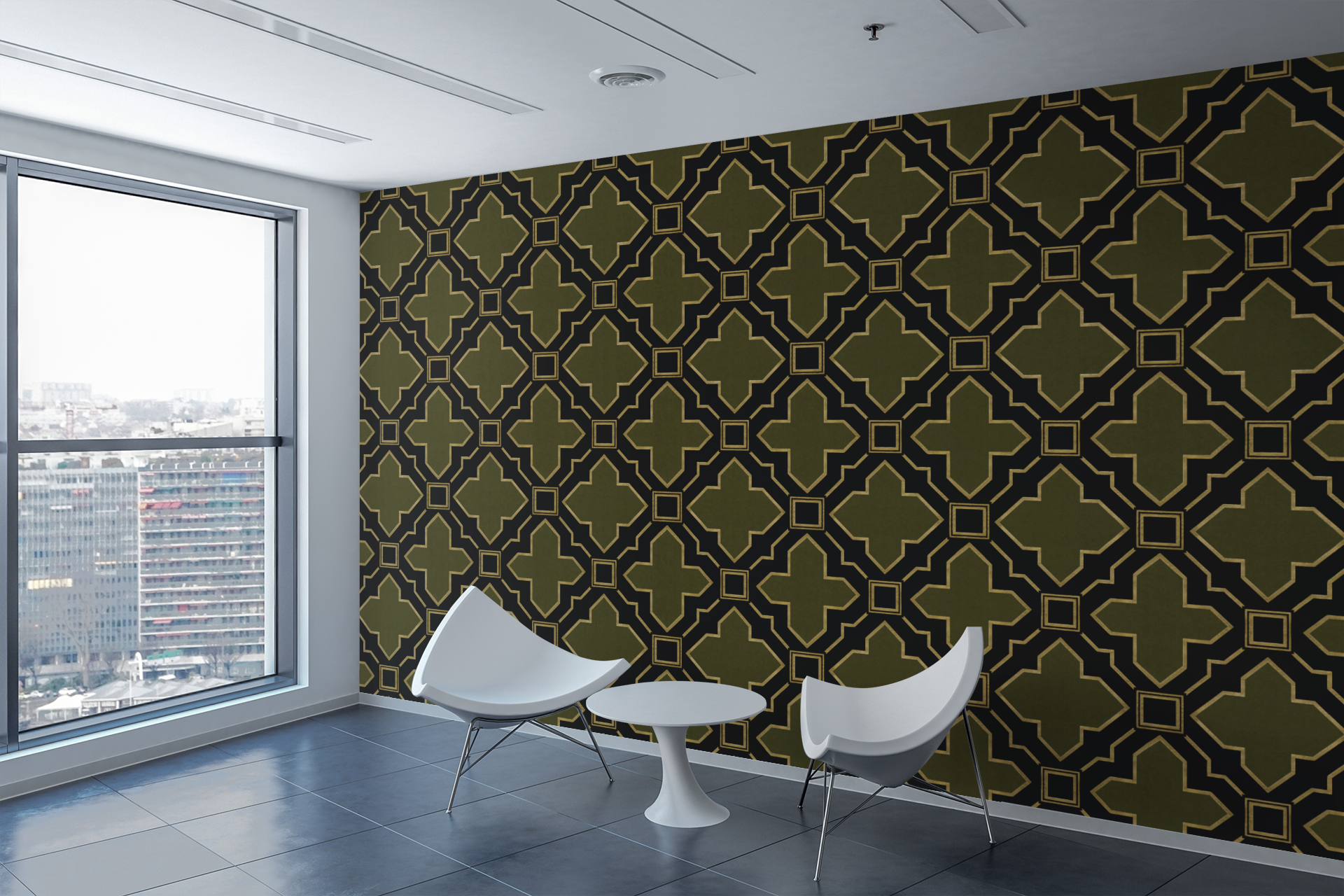 Black Olive Grid Wallpaper