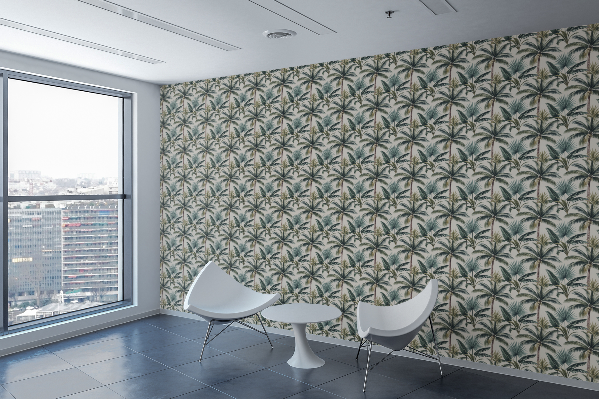 Palm House Neutral Wallpaper
