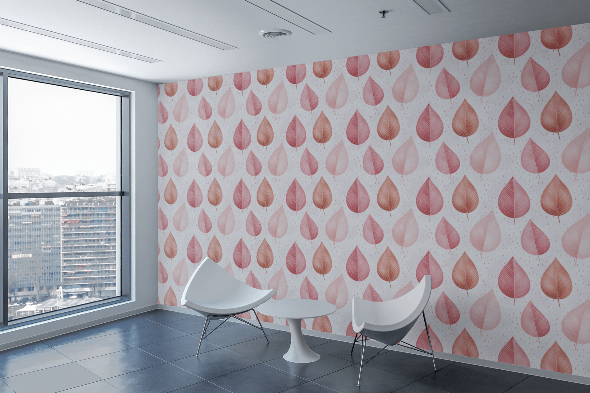 Rosé Leaf Drift Wallpaper Peel and Stick Wallpaper | Accent Haus