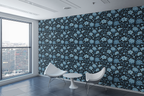 Luminous Blue Garden Wallpaper