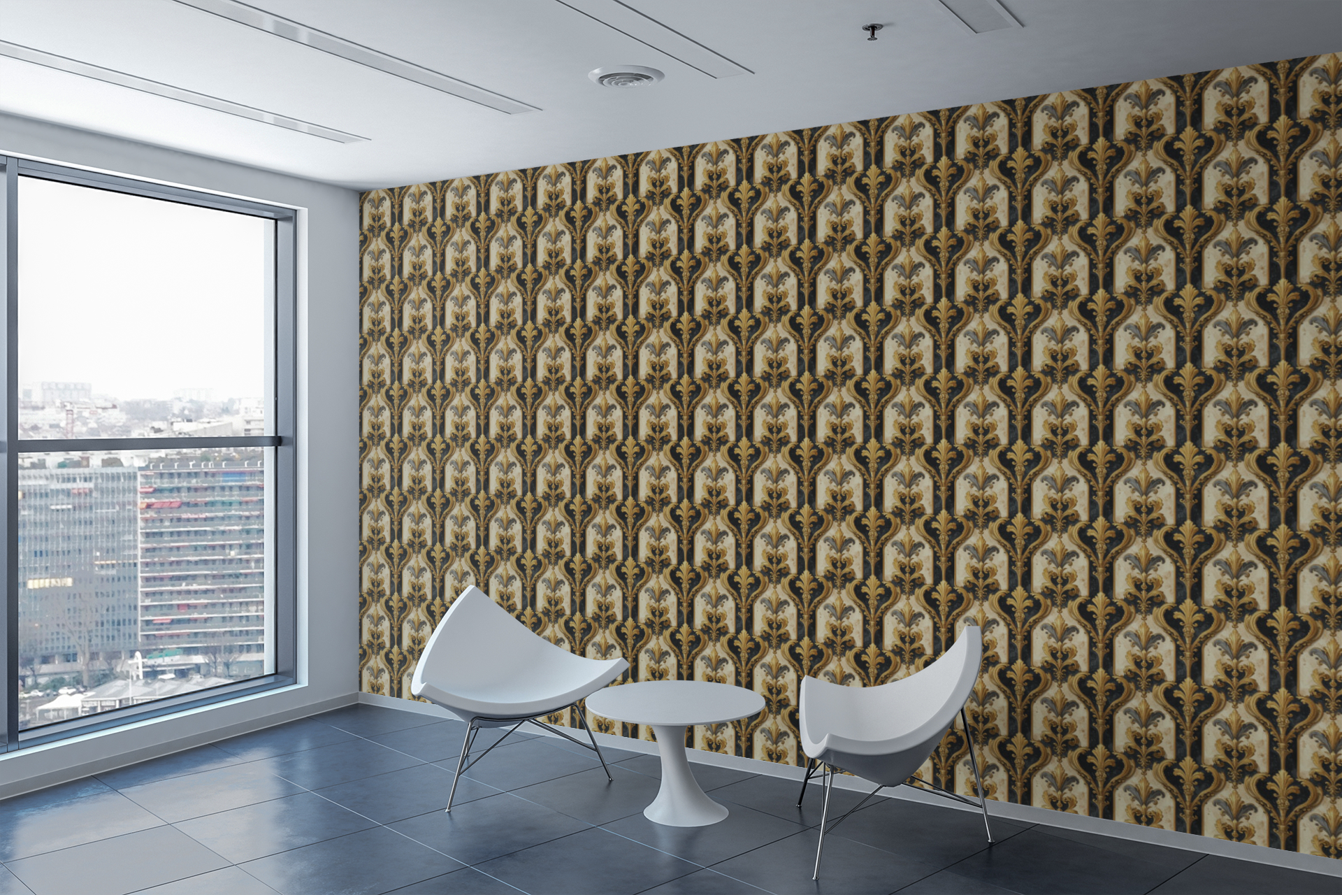Venetian Velvet Scrolls Wallpaper