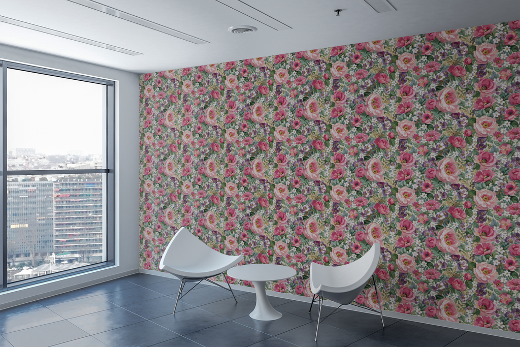 English Garden Floral Wallpaper