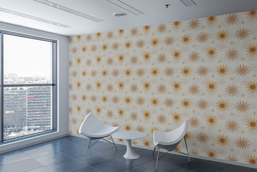 Boho Sunburst Pattern Wallpaper