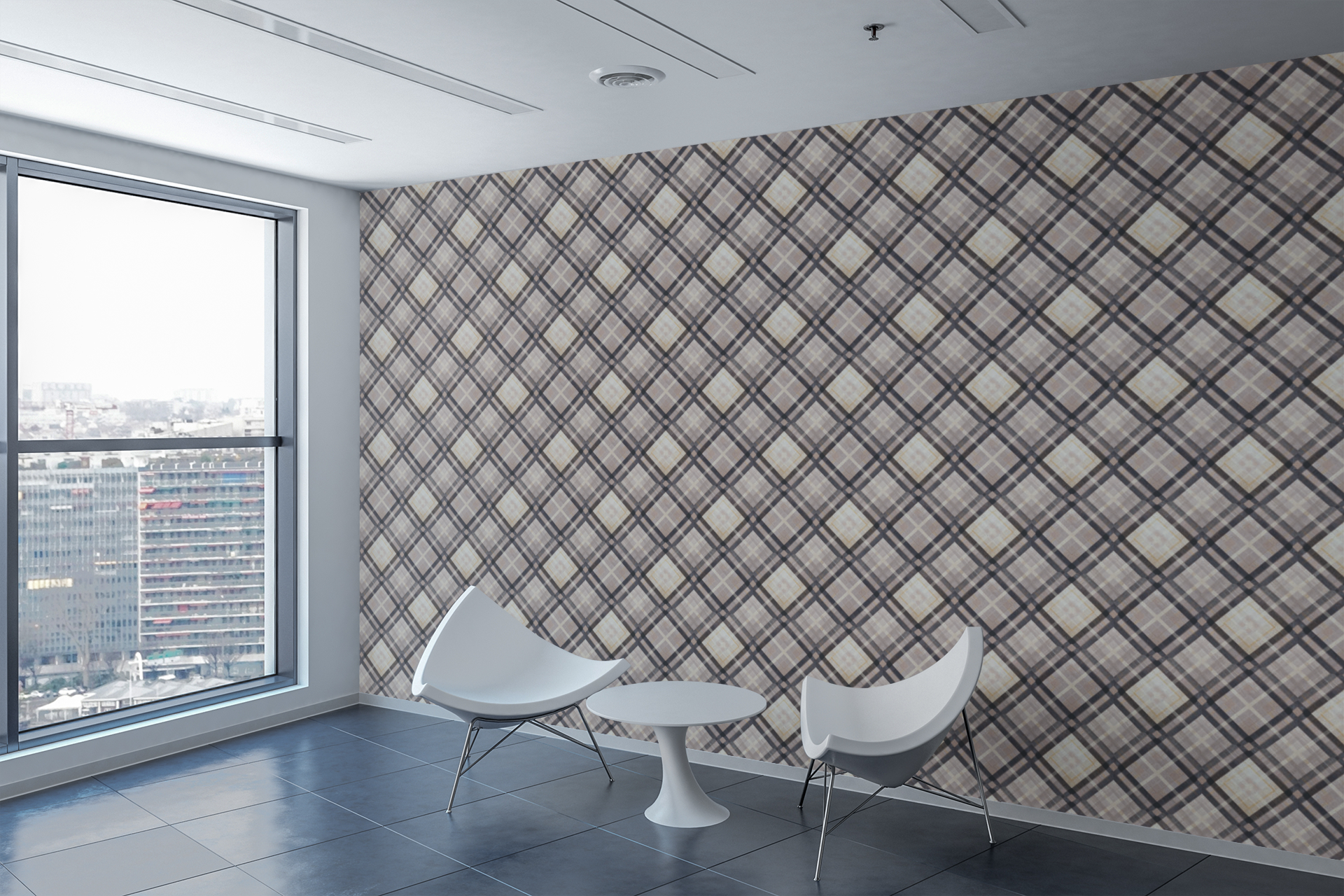Parisian Boutique Plaid Wallpaper