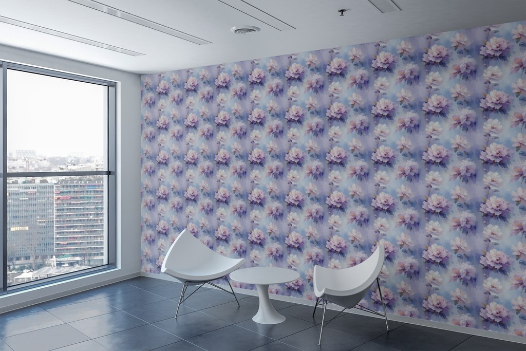 Floral Mist Landscape Wallpaper