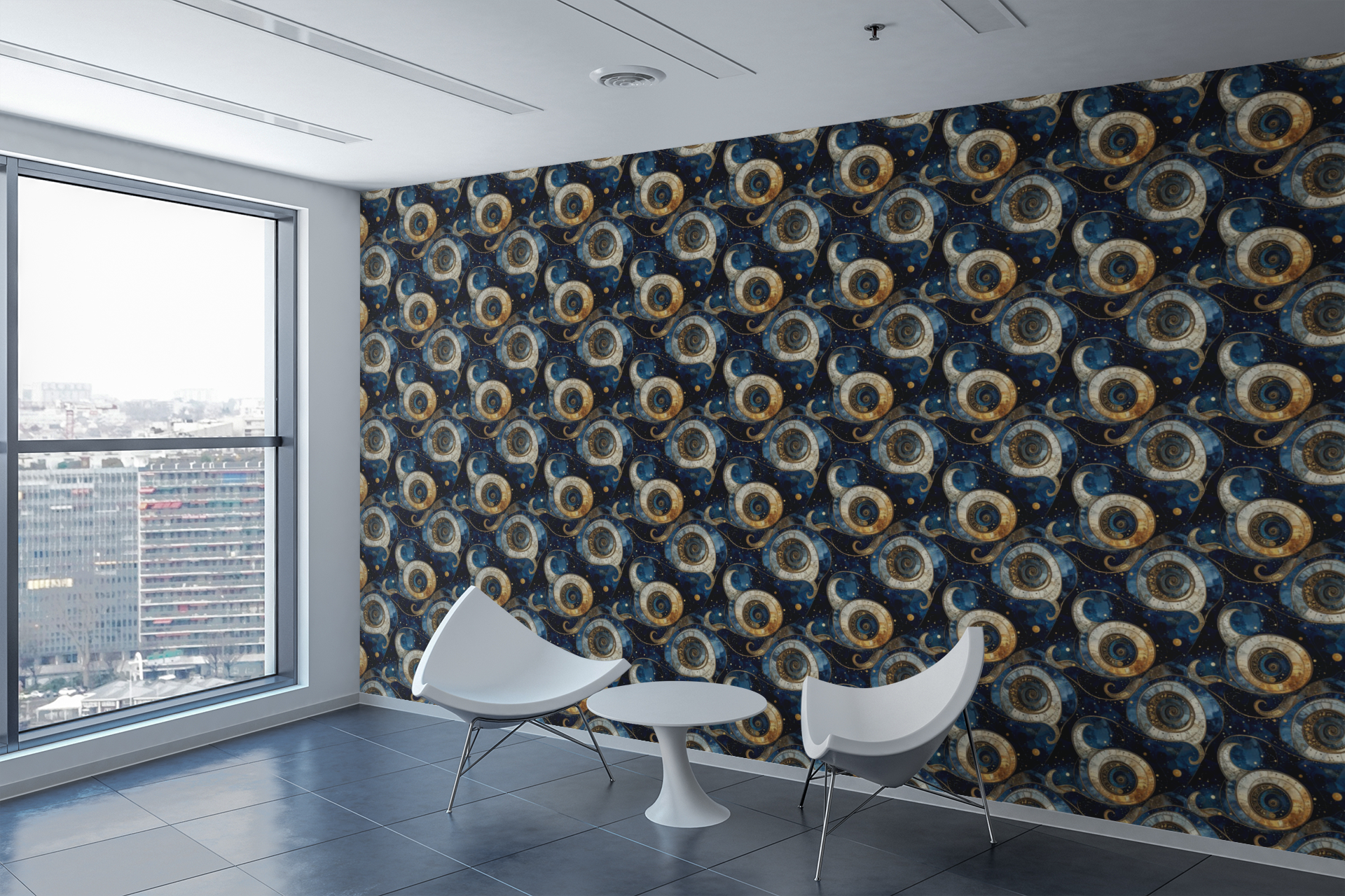 Paisley Constellation Grid Wallpaper