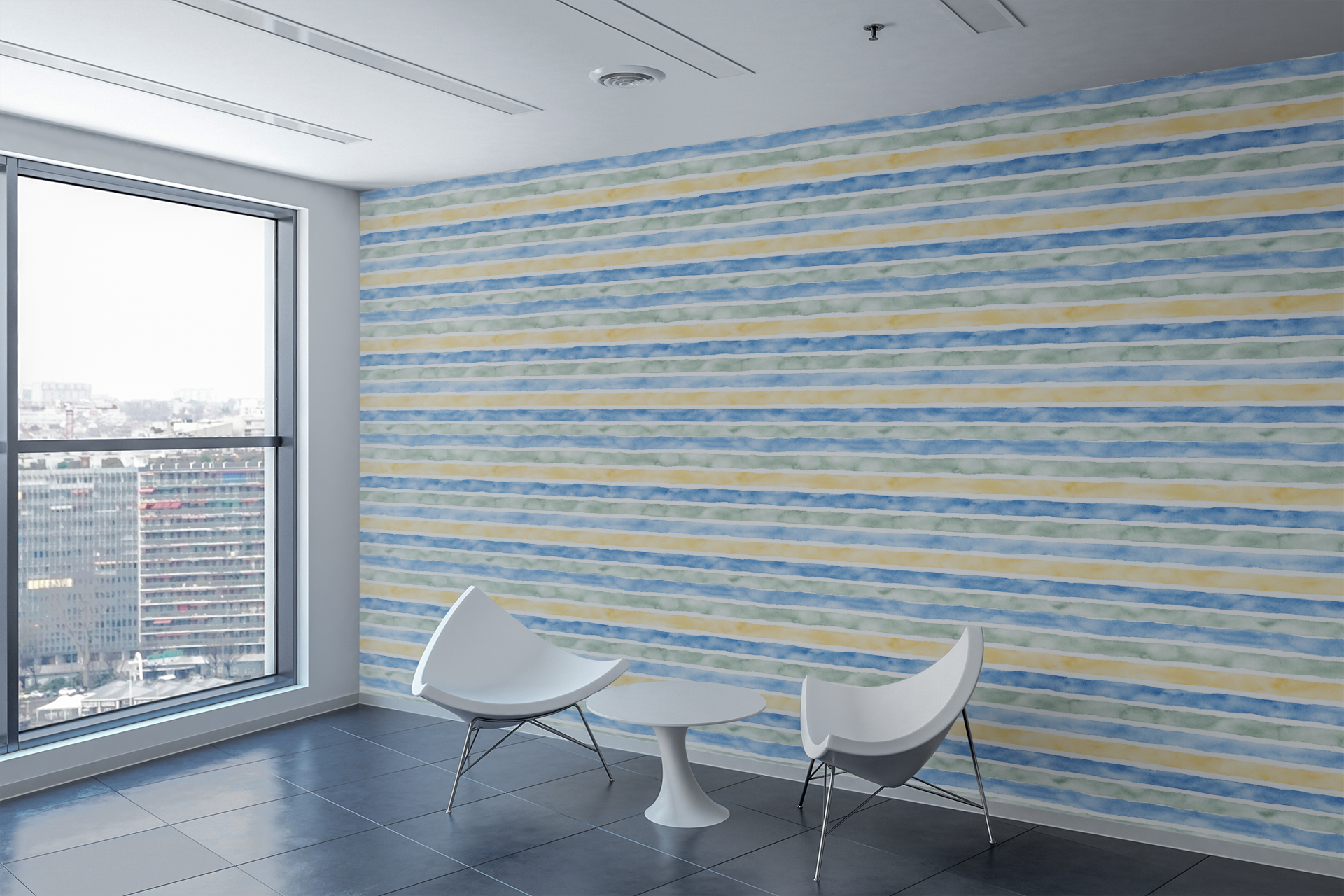 Soft Watercolor Stripes Wallpaper