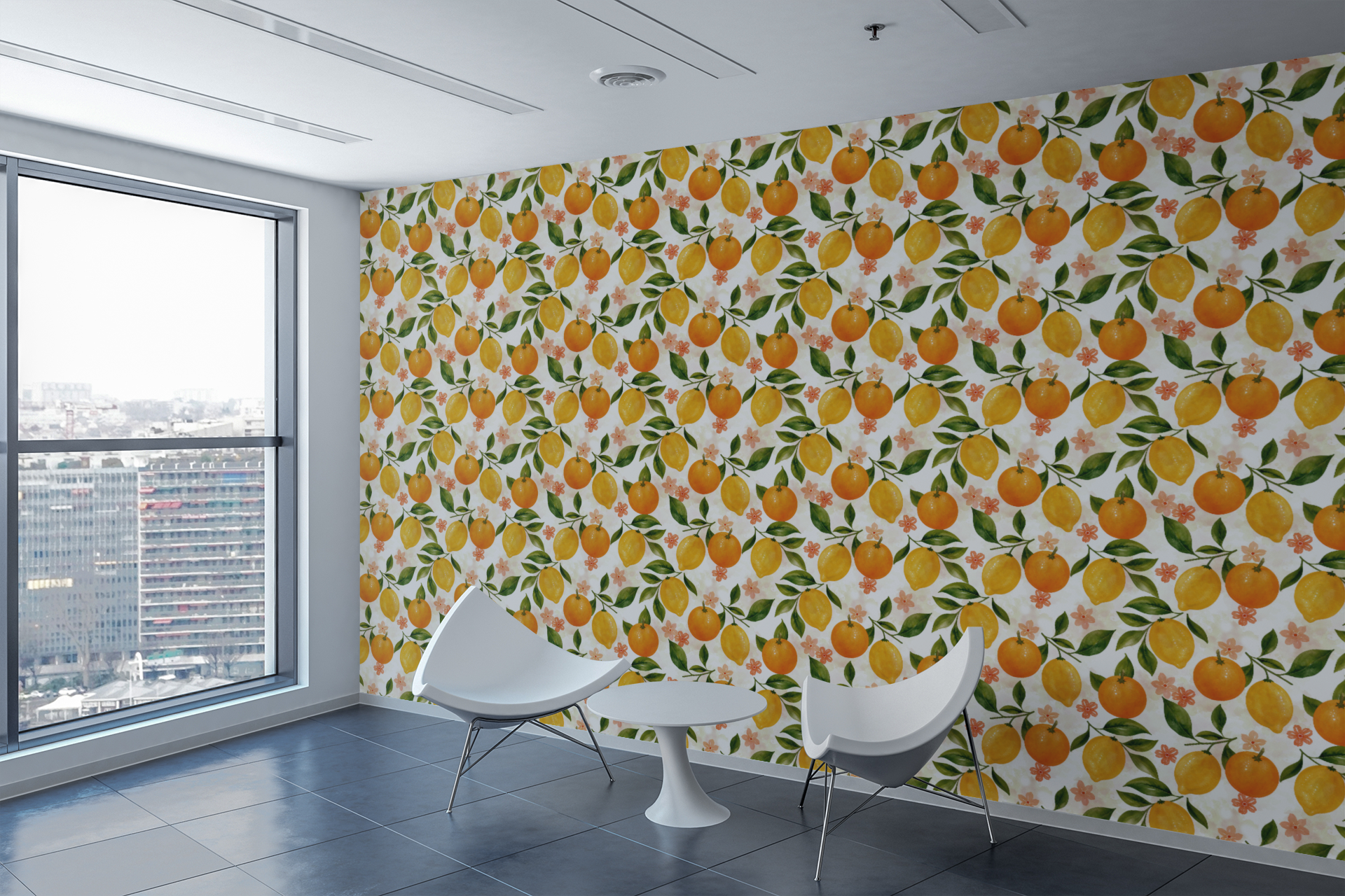 Vintage Citrus Grove Wallpaper