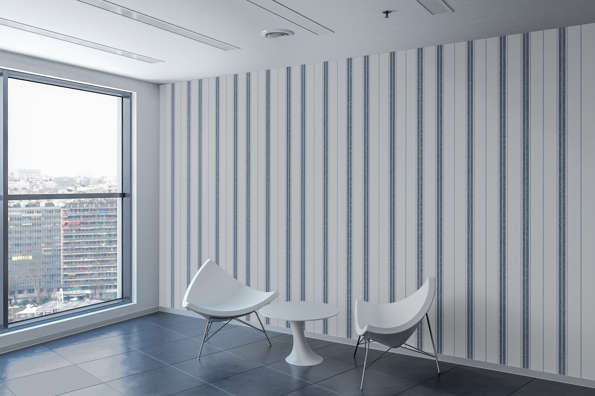 Studio Stripe Soft Black Wallpaper
