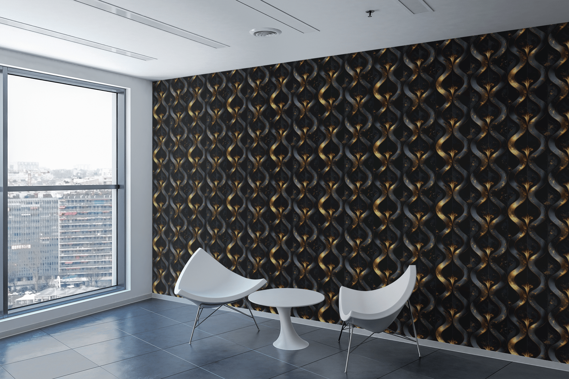 Winding Mercury Ribbon Wallpaper Peel and Stick Wallpaper | Accent Haus
