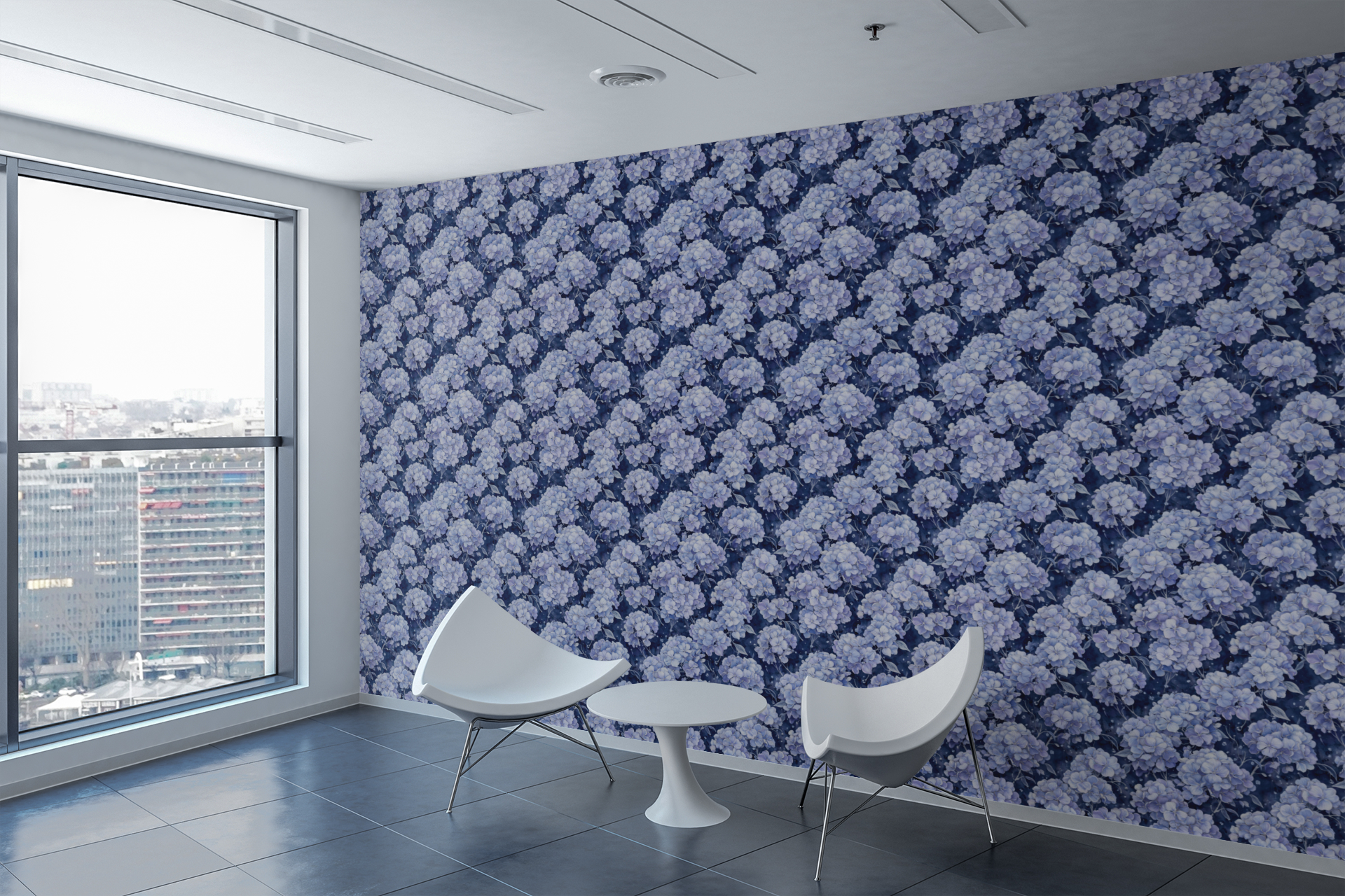 Midnight Hydrangea Wallpaper