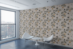 Golden Crane Motif Wallpaper