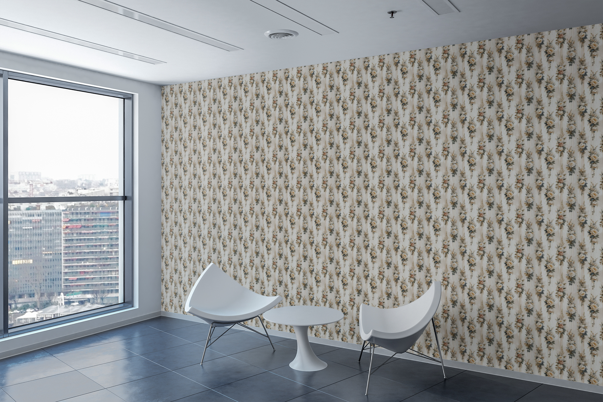 Floral Flowing Elegance Wallpaper