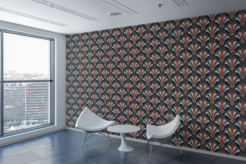 Art Deco Fan Pattern Wallpaper