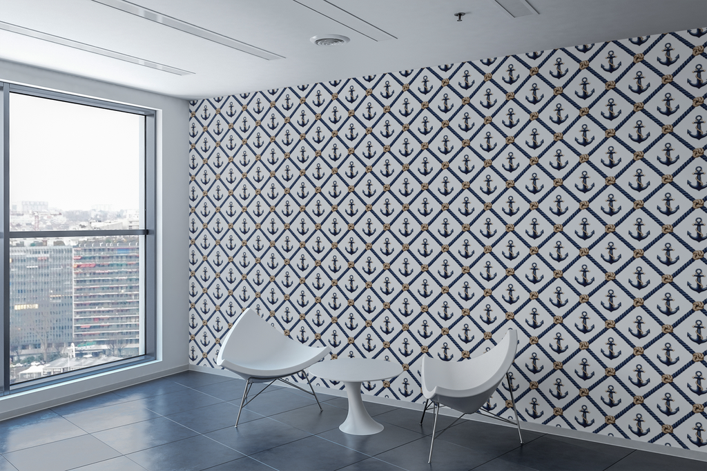 Nantucket Rope Lattice Wallpaper