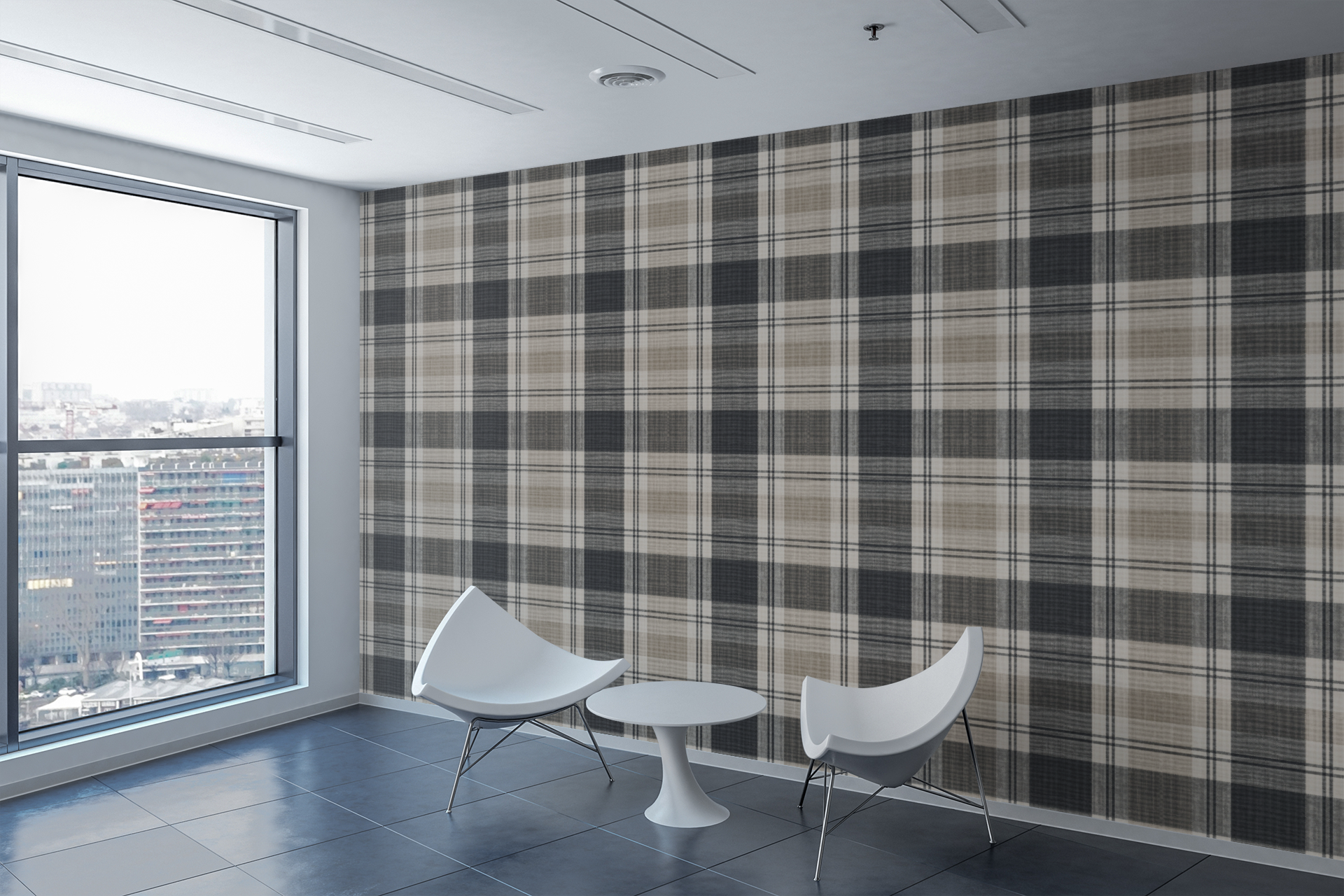 Modern Manor Plaid Wallpaper