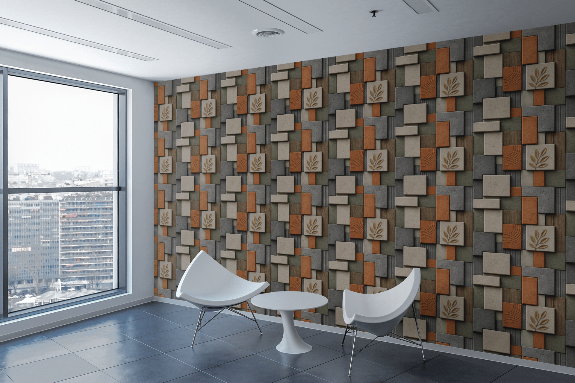 Geometric Shadow Blocks Wallpaper Peel and Stick Wallpaper | Accent Haus