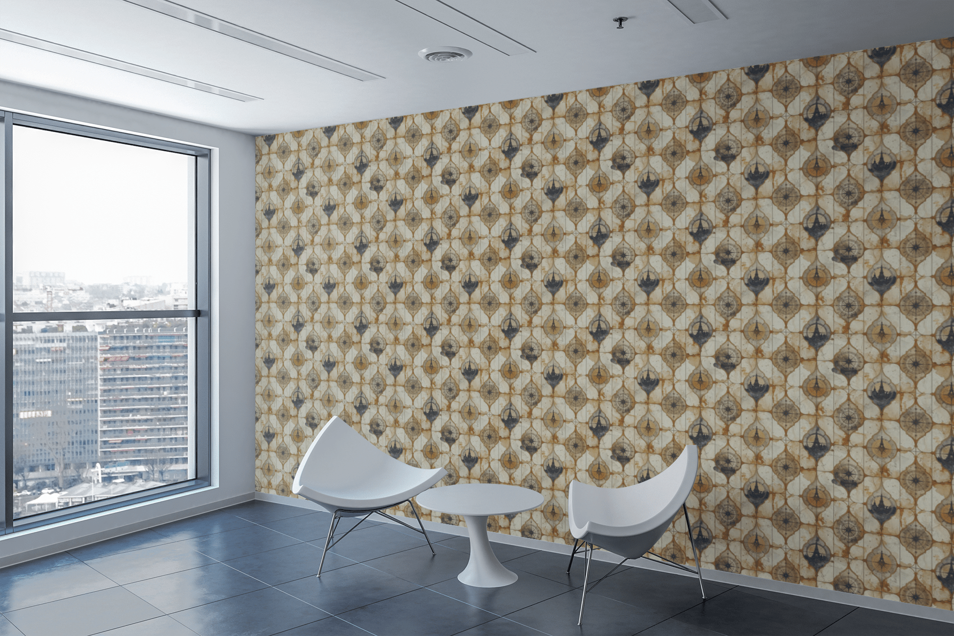 Heritage Keyway Columns Wallpaper Peel and Stick Wallpaper | Accent Haus