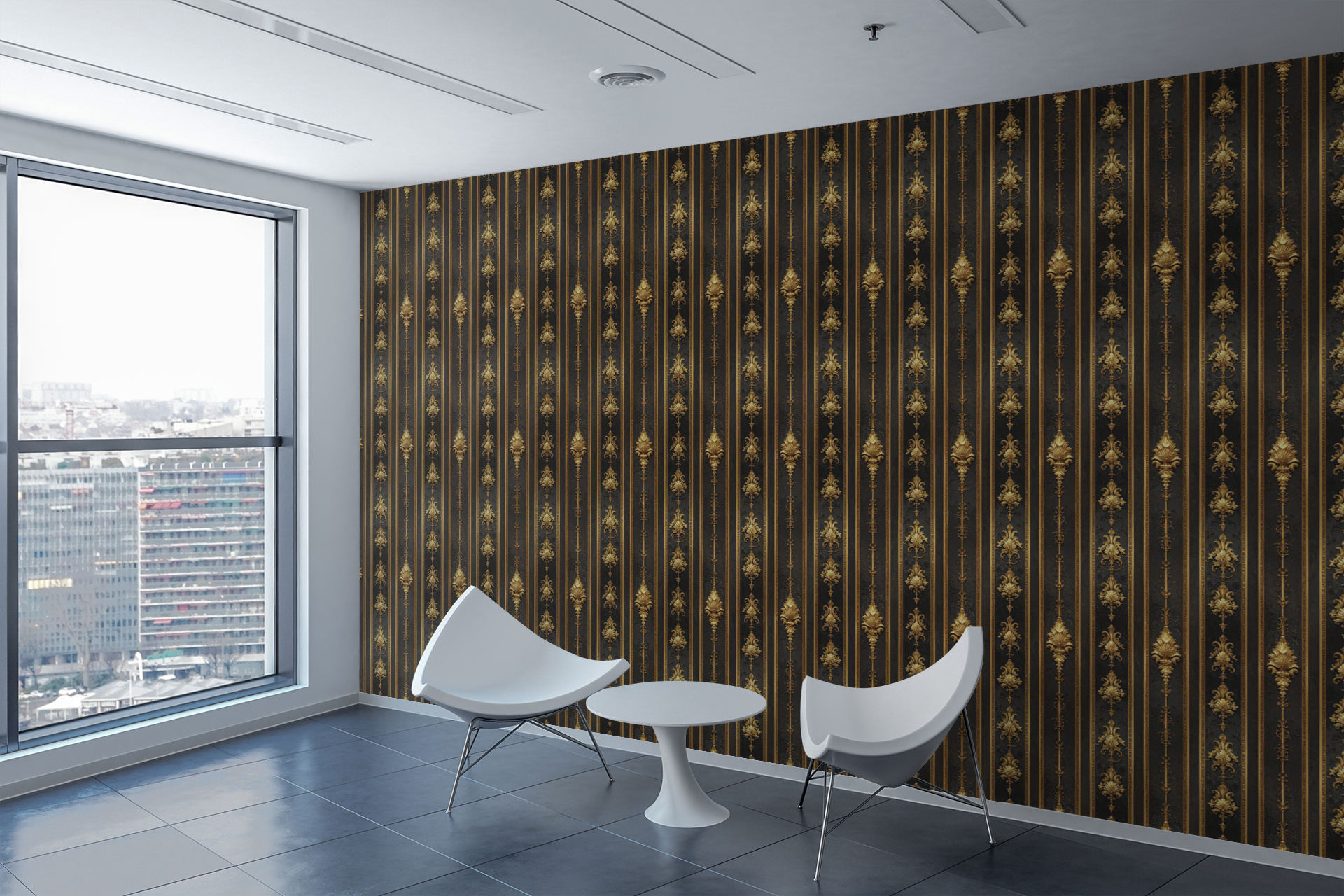 Palace Balcony Flourish Wallpaper
