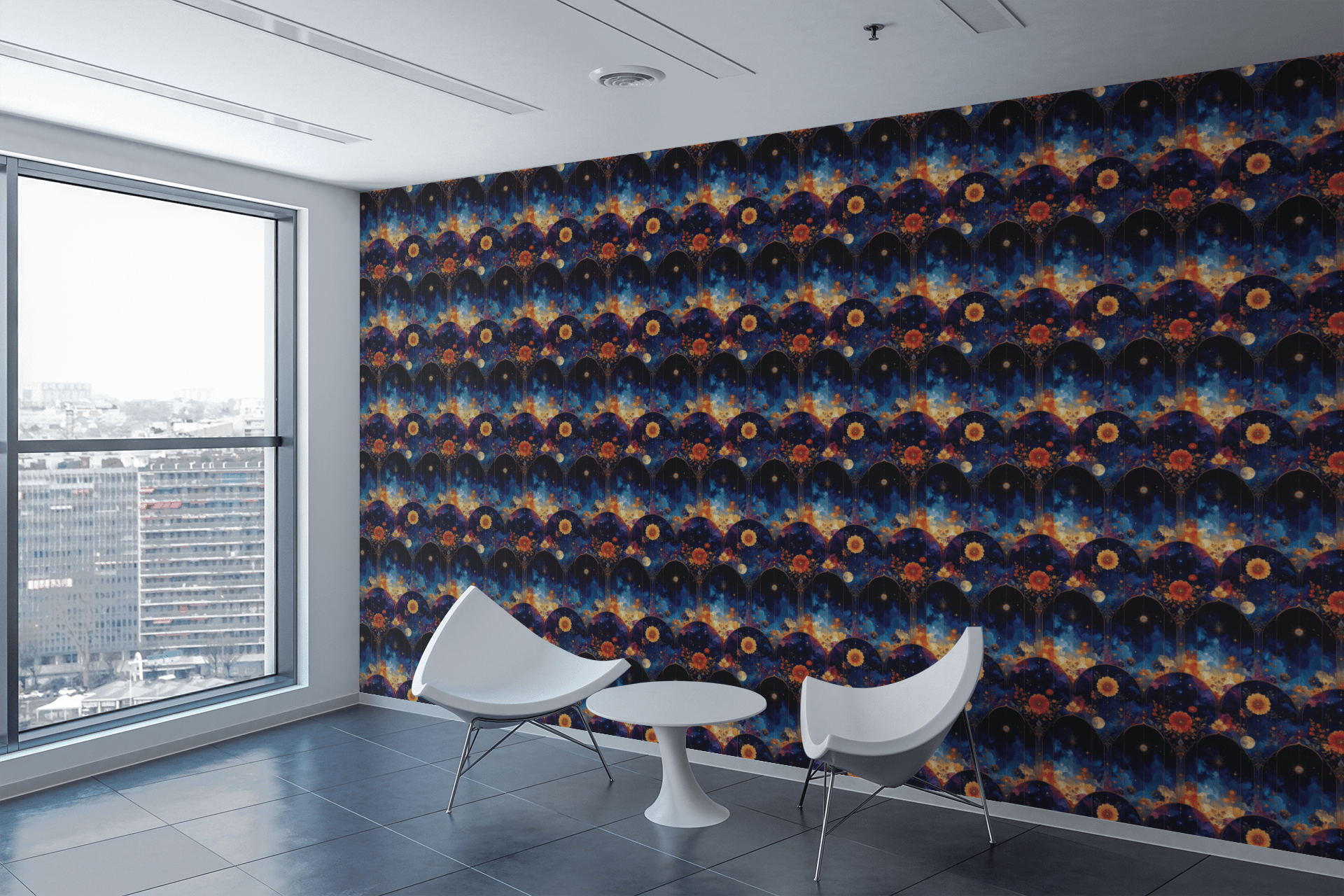 Blended Celestial Flowers Wallpaper Peel and Stick Wallpaper | Accent Haus
