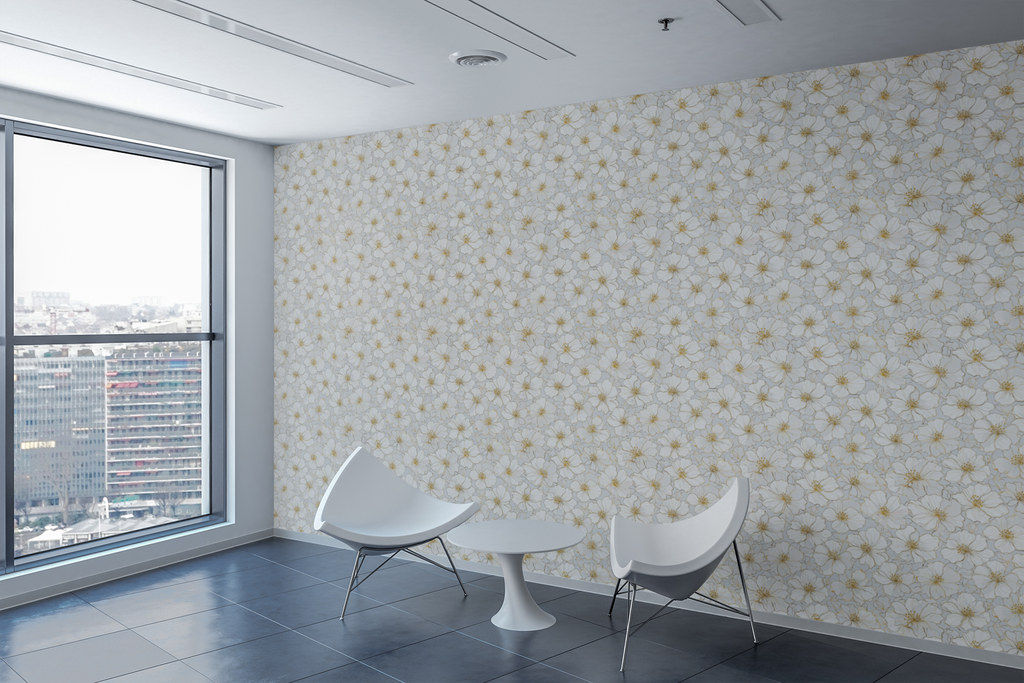 Golden Whisper Blossoms Wallpaper