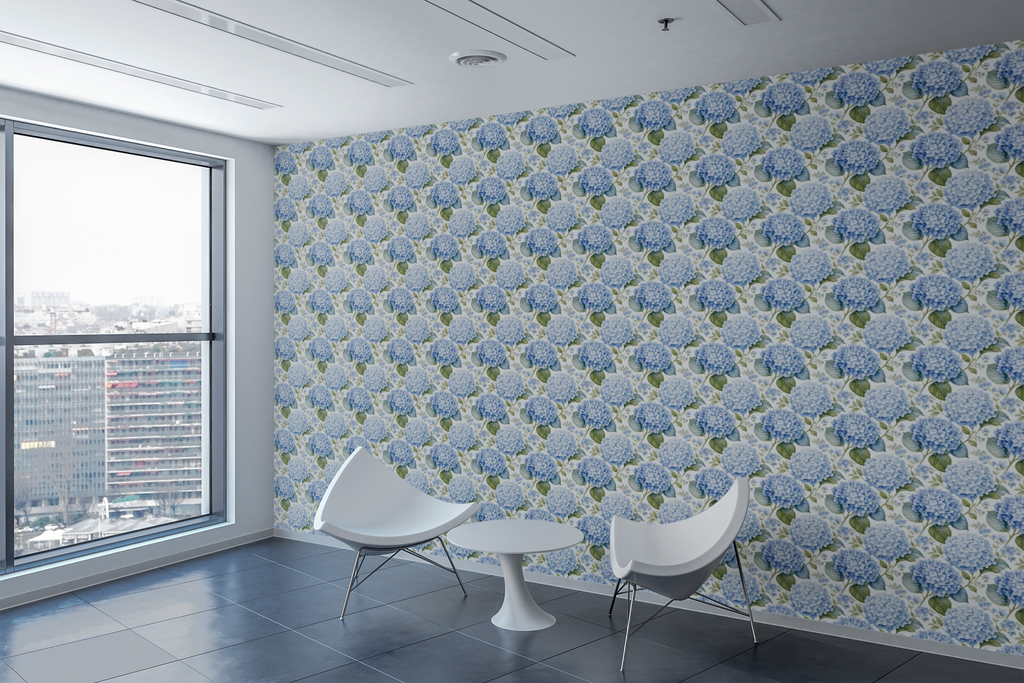 Hydrangea Harbor Blue Wallpaper