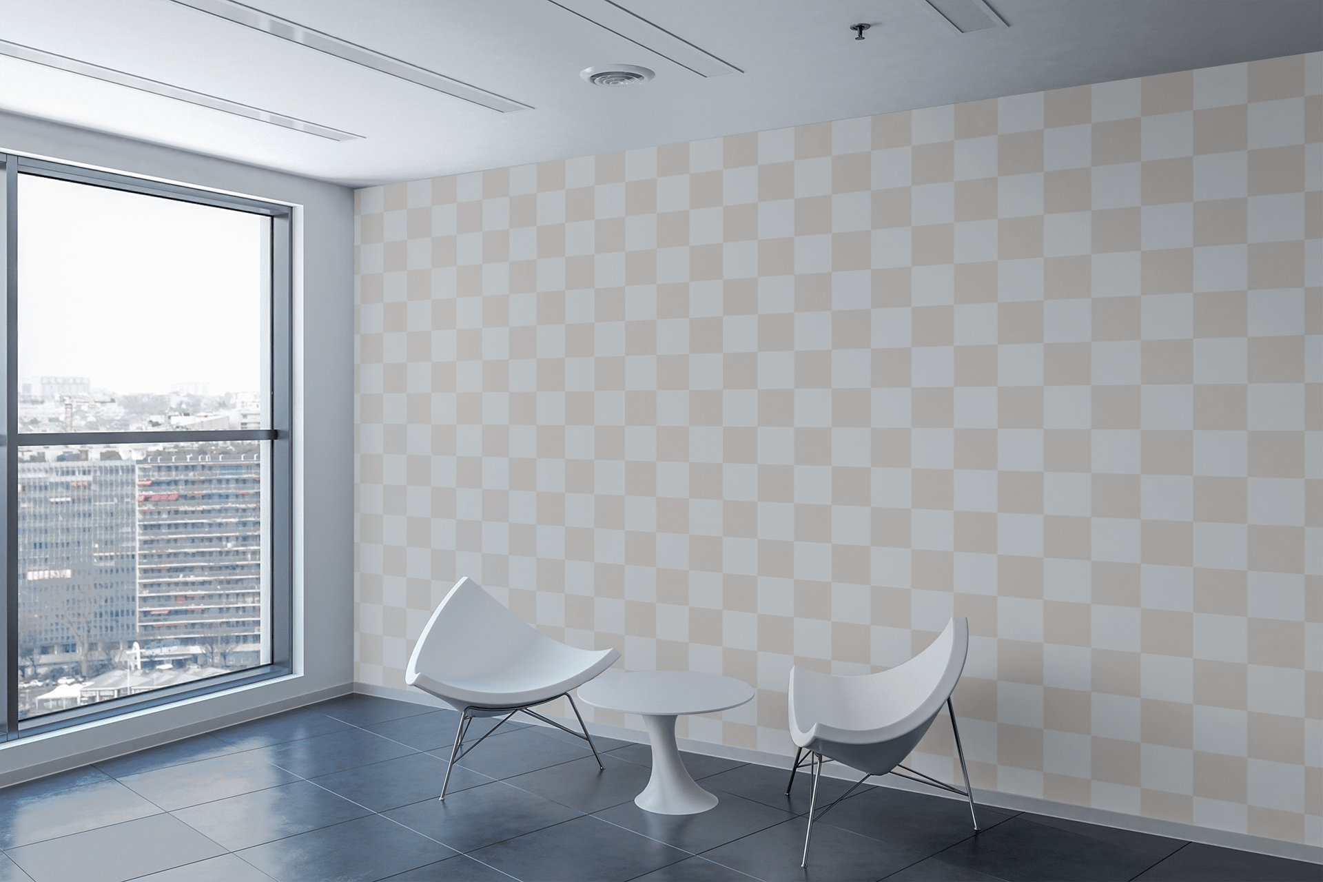 Neutral Checker Revival Wallpaper Peel and Stick Wallpaper | Accent Haus