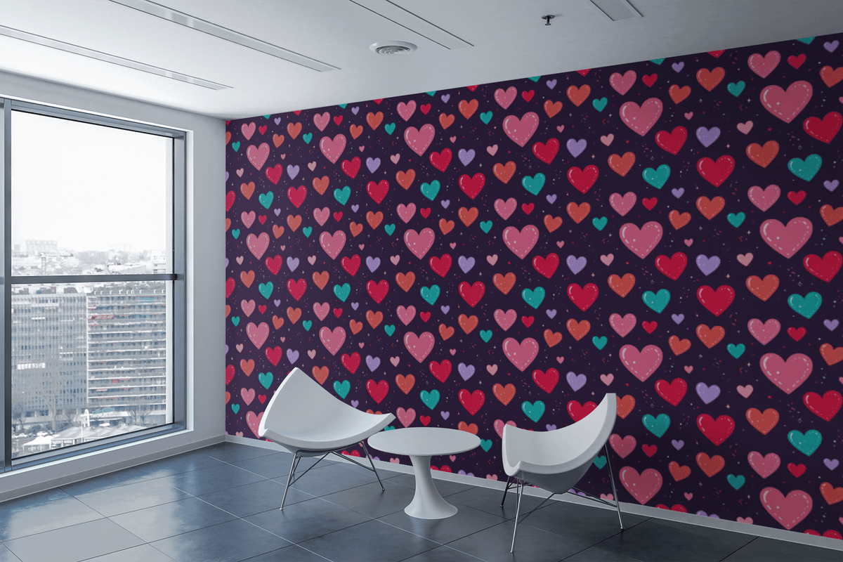 Heart Burst Celebration Wallpaper Peel and Stick Wallpaper | Accent Haus