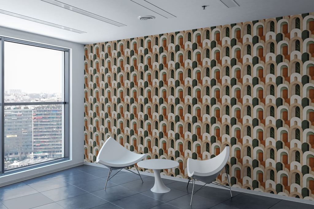 Tonal Arch Pattern Wallpaper