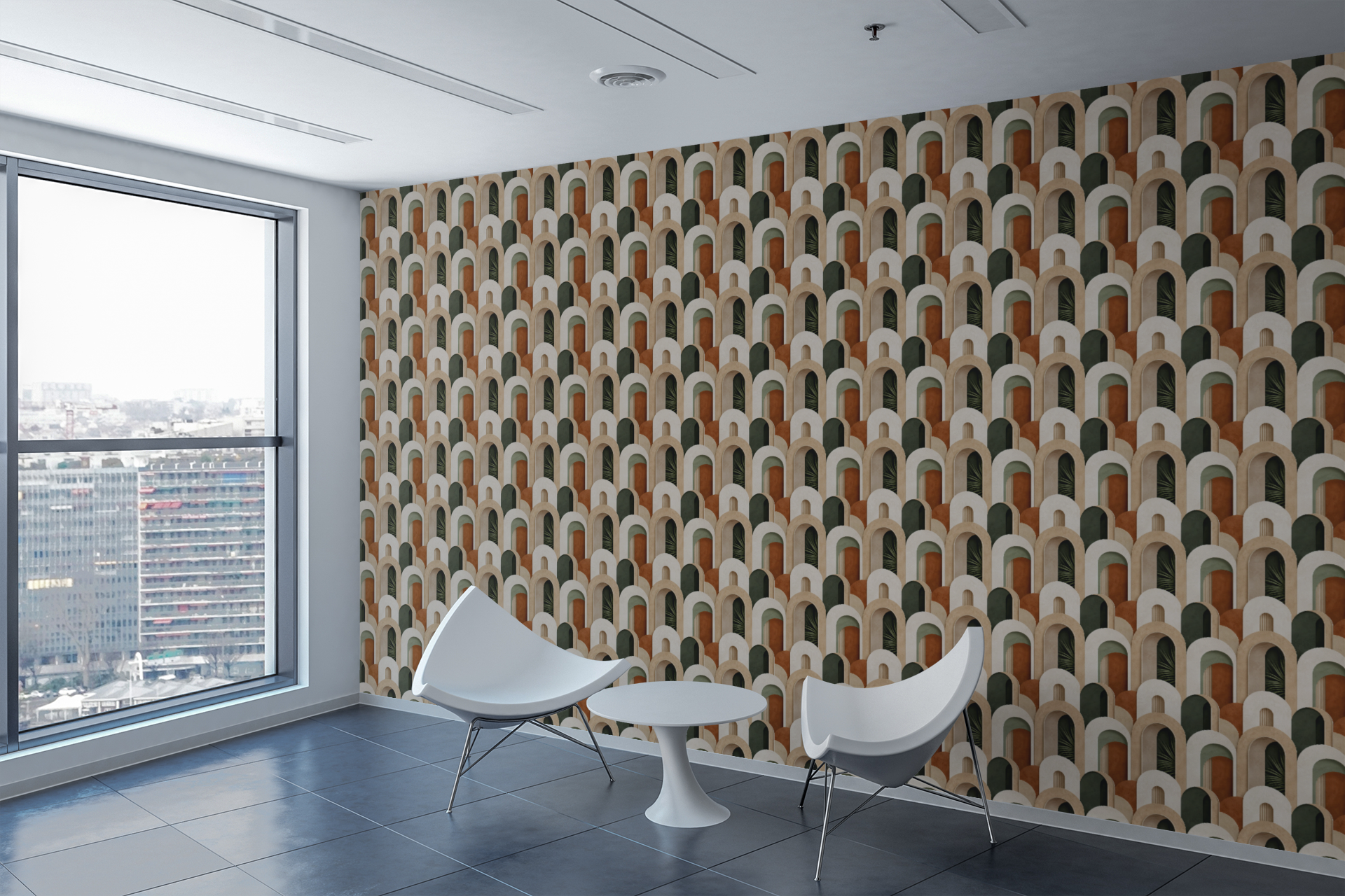 Tonal Arch Pattern Wallpaper