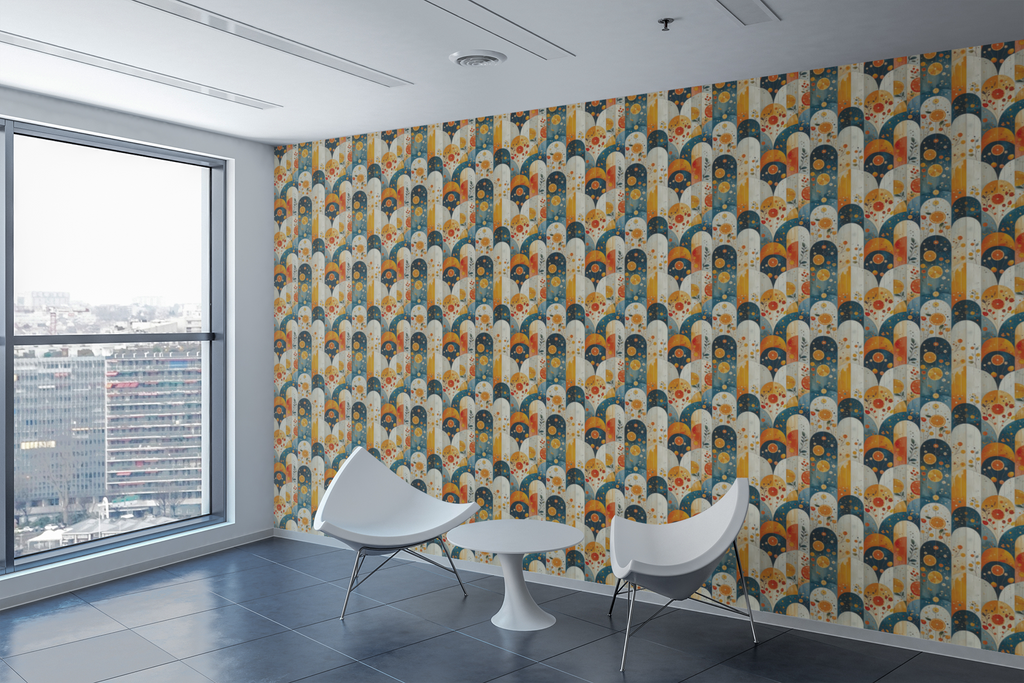 Citrus Slices Arches Wallpaper