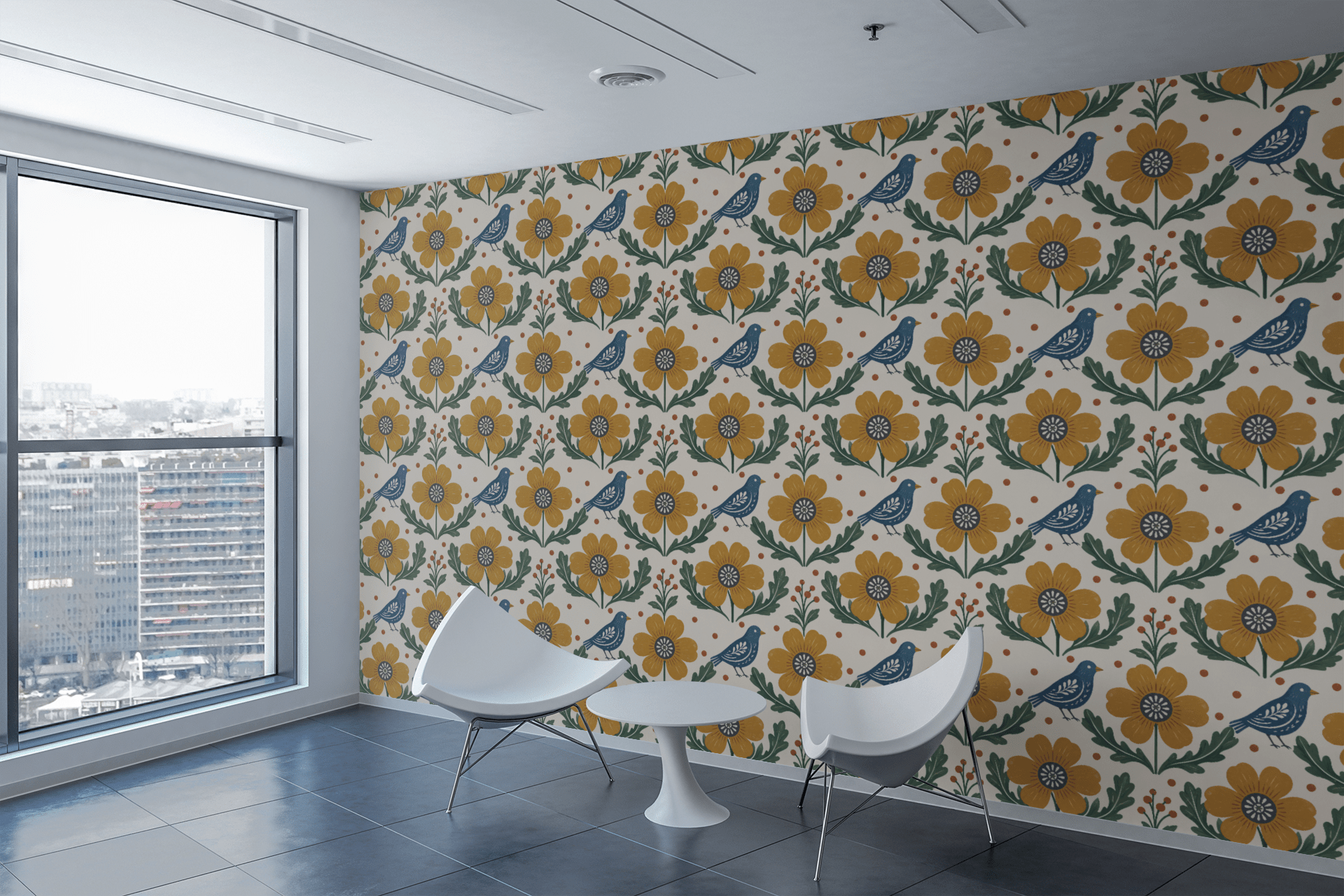 Scandinavian Folk Pattern Wallpaper Peel and Stick Wallpaper | Accent Haus
