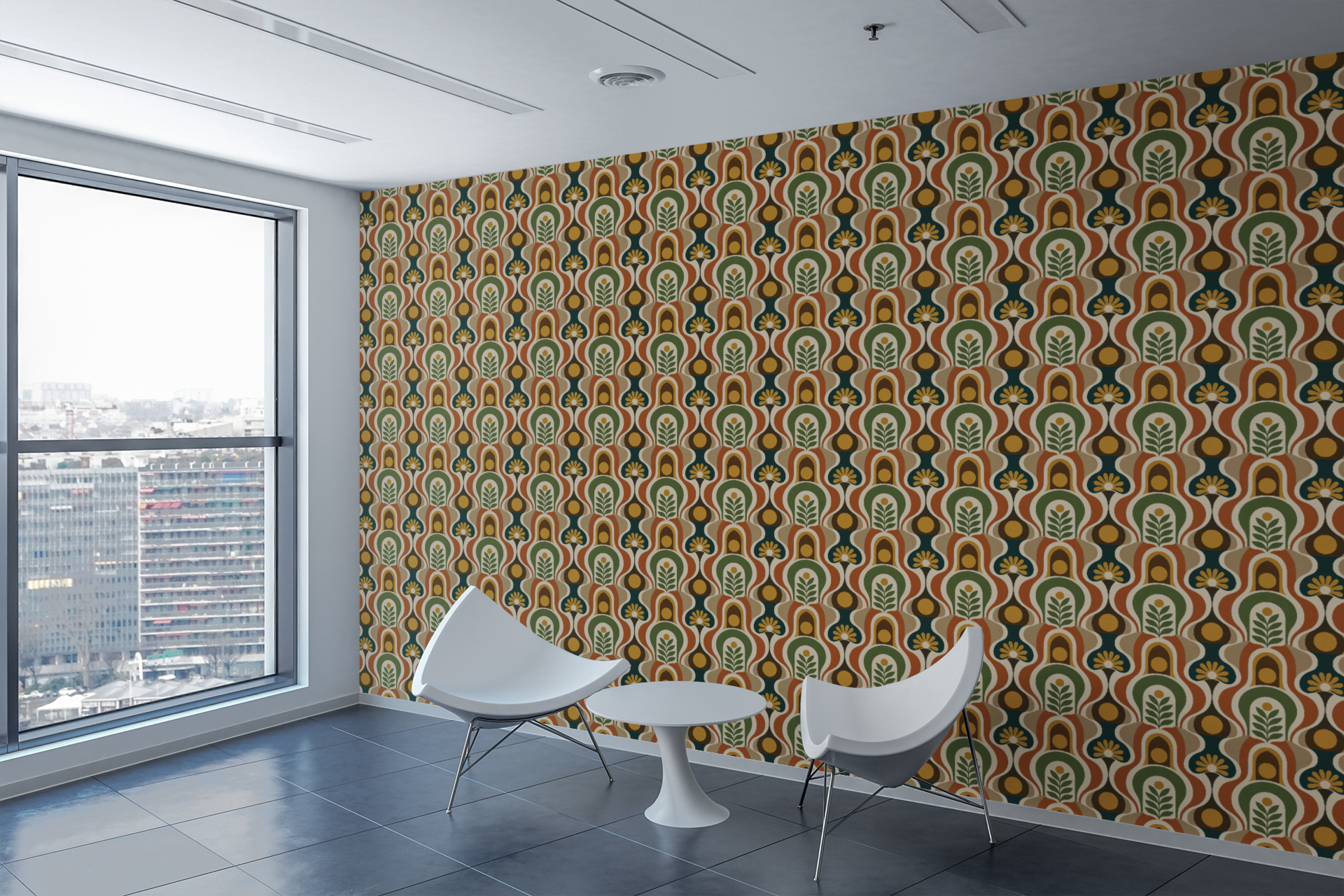 Retro 70s Curves Wallpaper