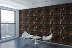 Vintage Library Shelves Wallpaper