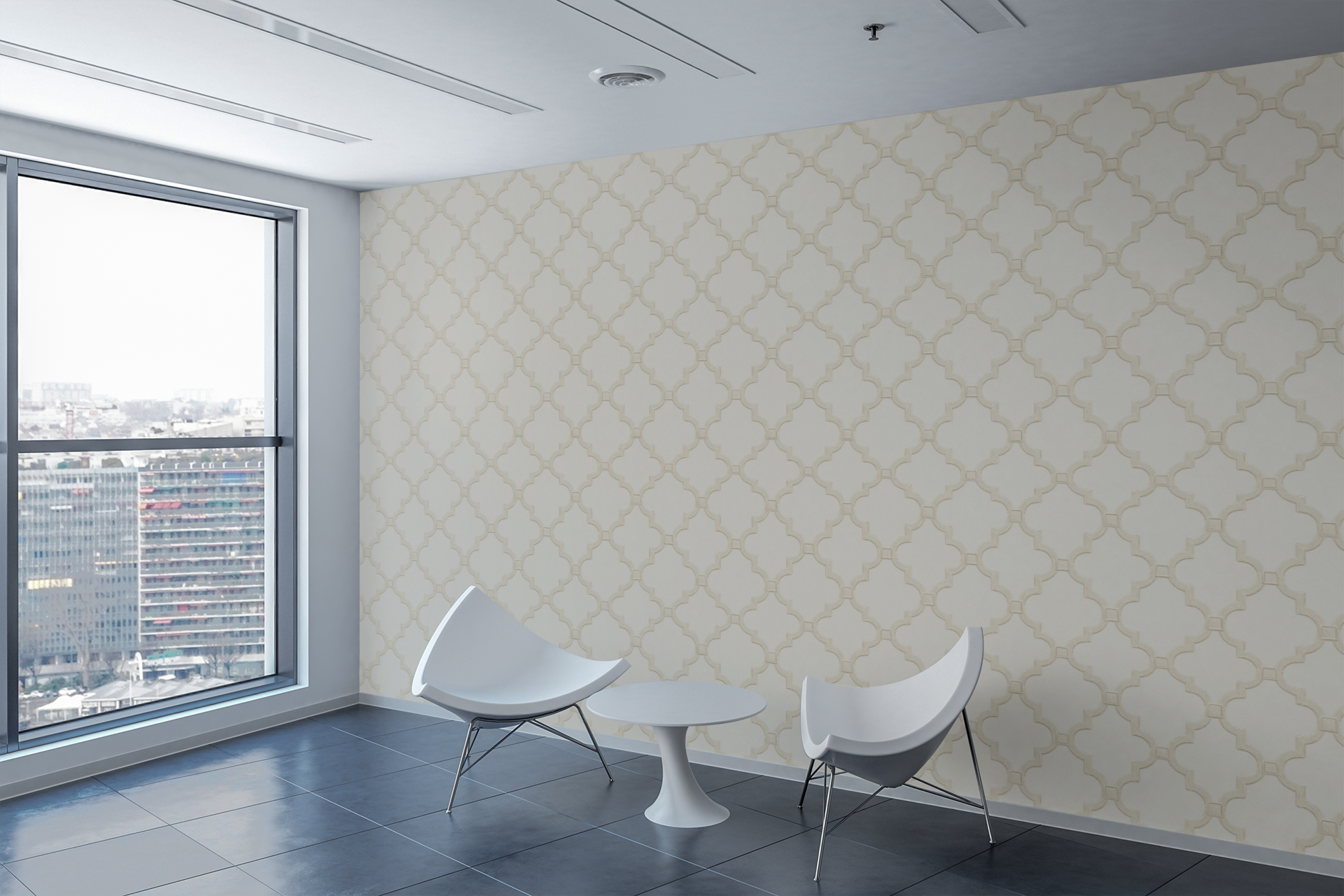 Gallery Geo Ivory Wallpaper