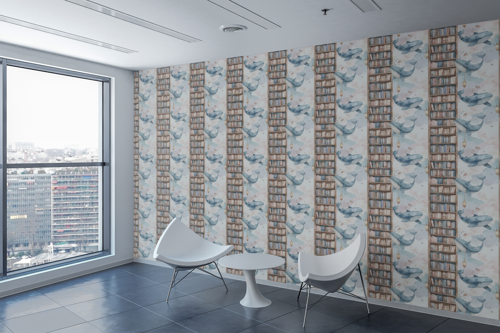 Whale Library Towers Wallpaper