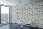 Vintage Paris Sketch Wallpaper