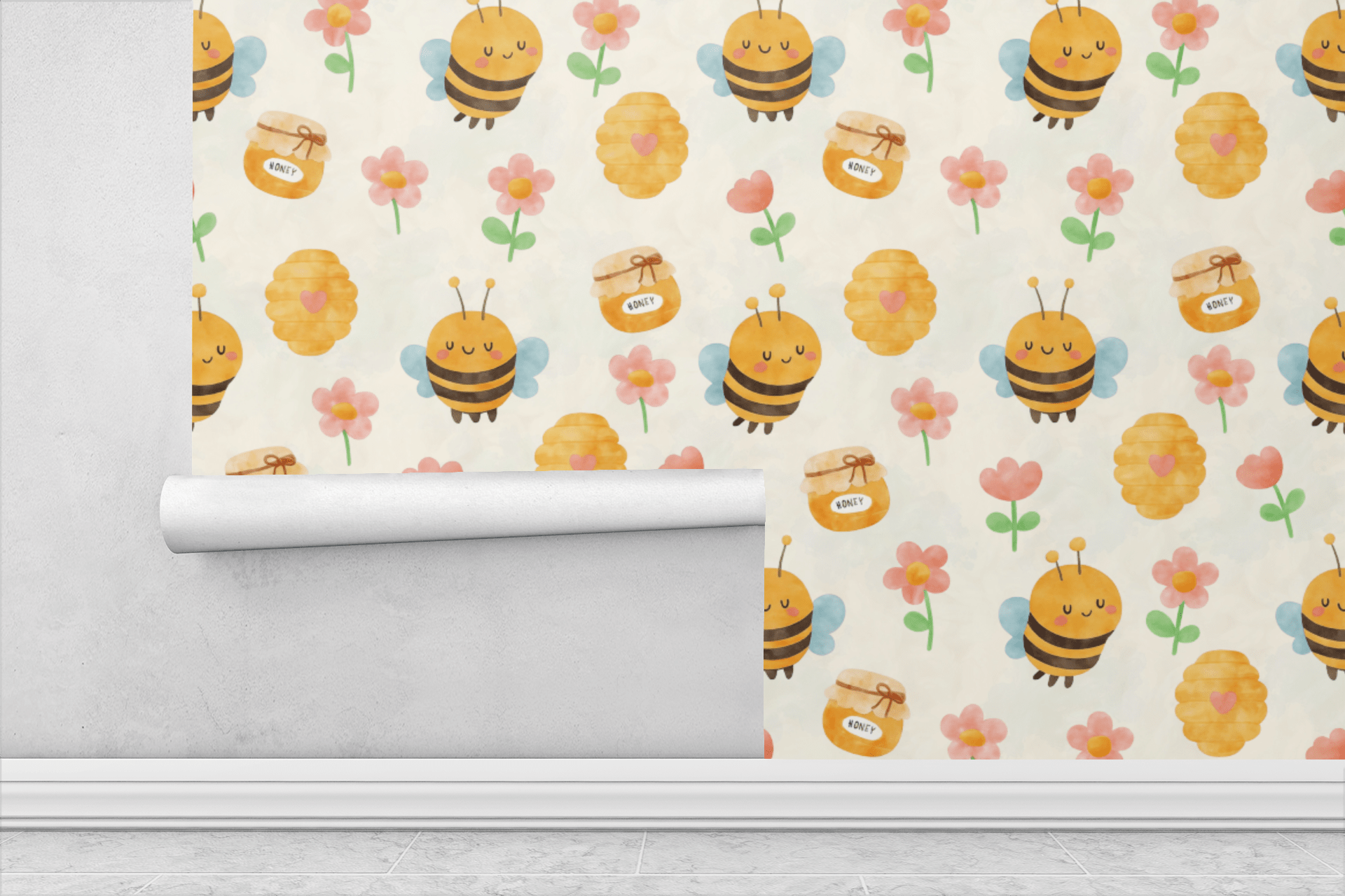 Honey bees Wallpaper Wallpaper Peel and Stick Wallpaper | Accent Haus