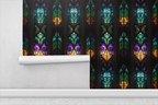 Botanical Stained Glass Wallpaper