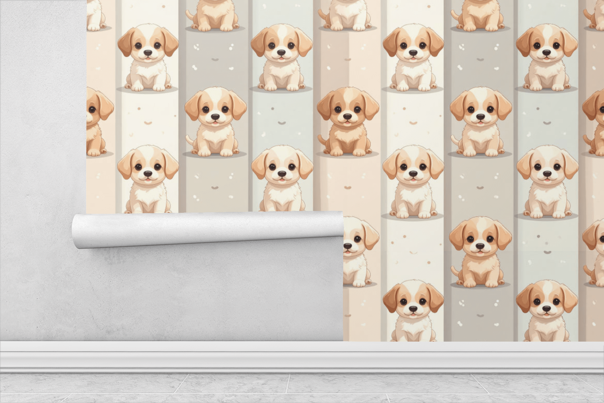 Playful Puppy Parade Wallpaper Peel and Stick Wallpaper | Accent Haus
