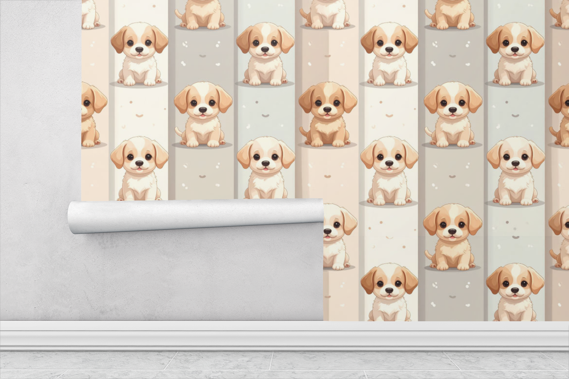Playful Puppy Parade Wallpaper