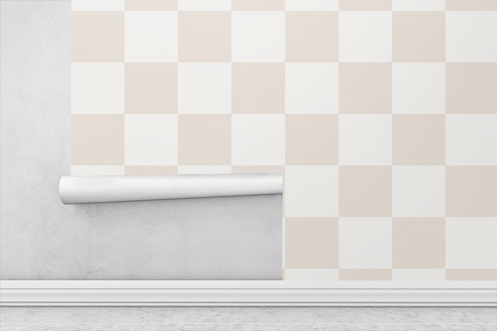 Neutral Checker Revival Wallpaper