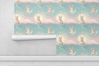 Moonlit Bunny Garden Wallpaper
