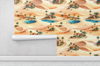 Desert Oasis Village Wallpaper