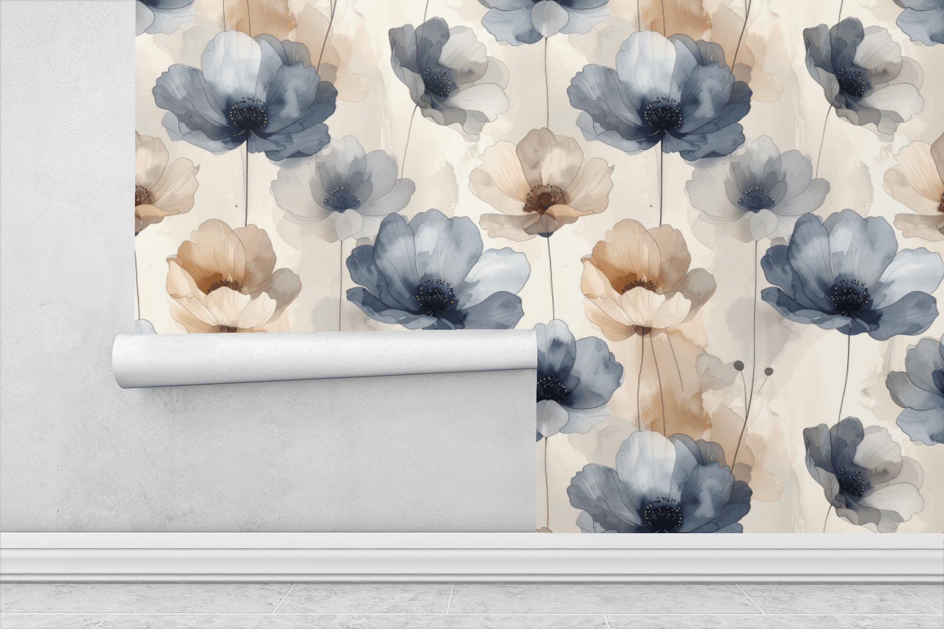 Abstract Ink Bloom Wallpaper Peel and Stick Wallpaper | Accent Haus