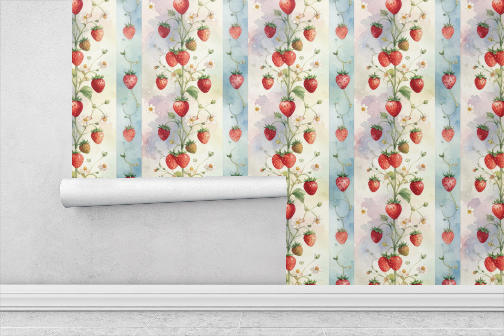 Strawberry Garden Delight Wallpaper