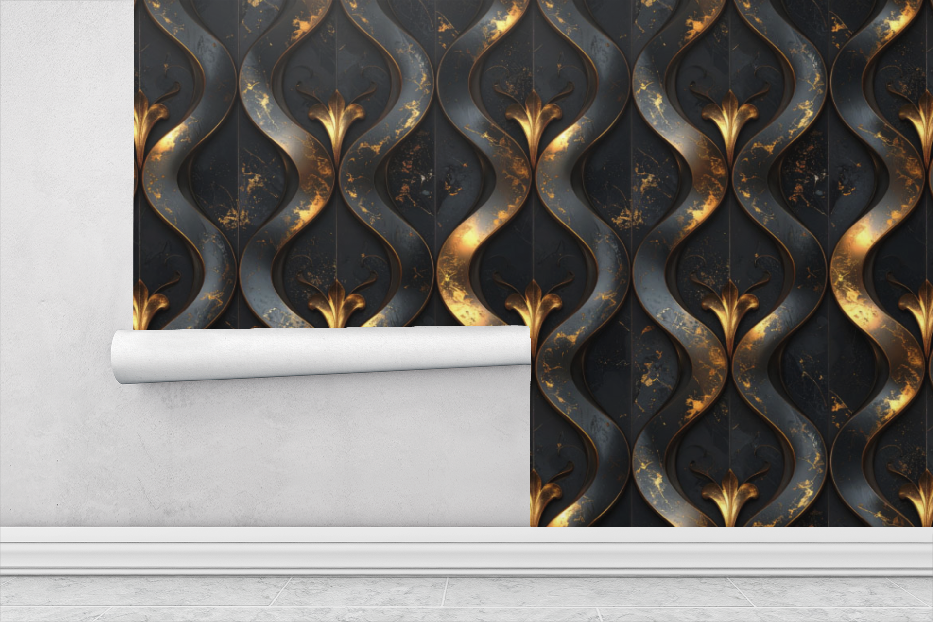 Winding Mercury Ribbon Wallpaper
