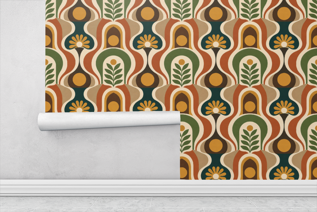 Retro 70s Curves Wallpaper