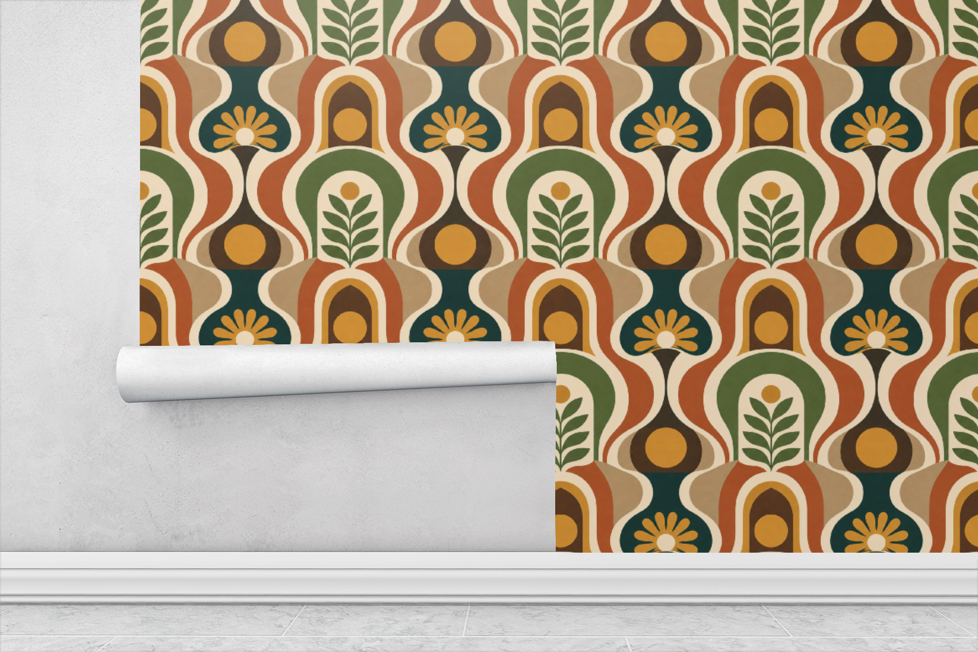 Retro 70s Curves Wallpaper